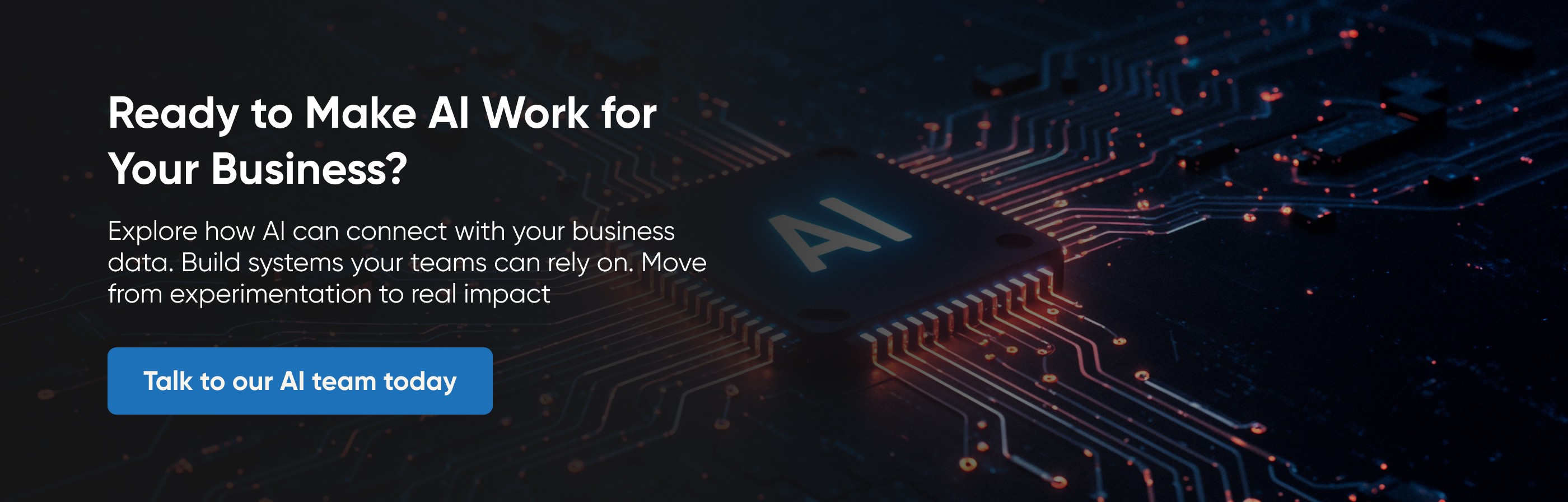 CTA banner for AI solutions and services